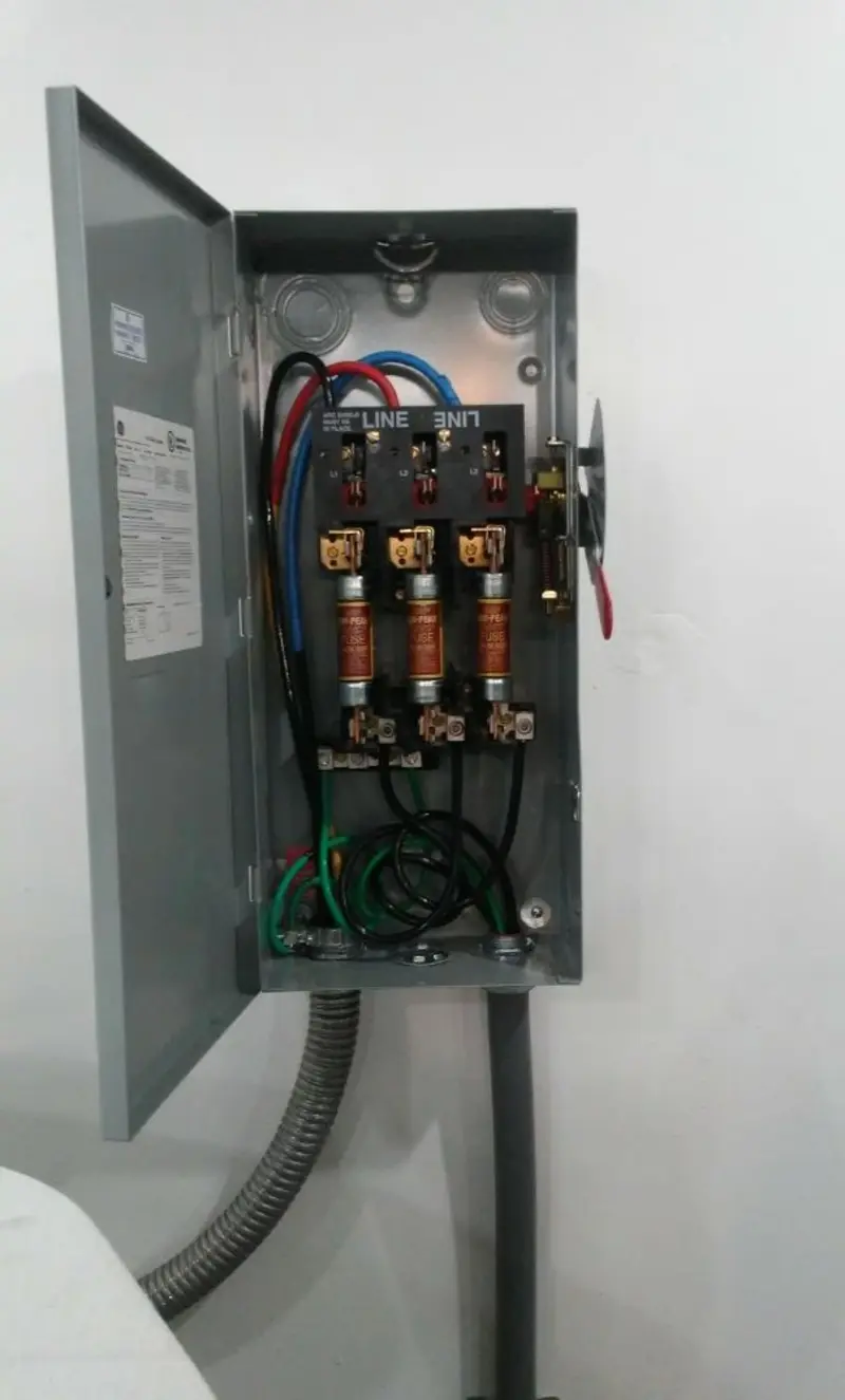 Three-phase disconnect switch installed for Electrical Wiring & Rewiring in Malone