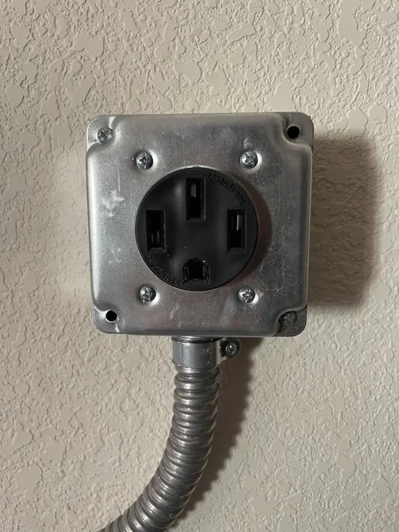 NEMA 14-50 outlet installed for Electrical Panel Upgrade in Malone